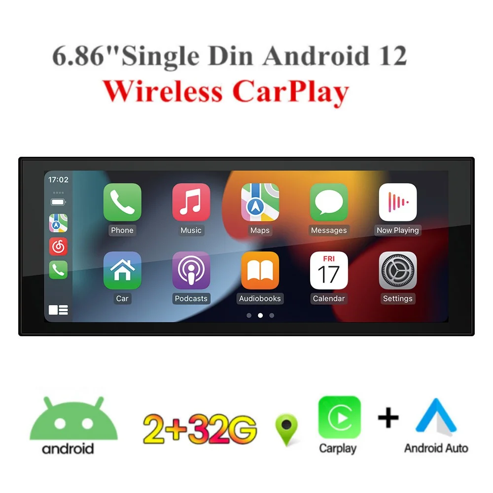 Car Android Radio 1 Din Apple Carplay GPS Navigation Wi-Fi MP5 Player Mirror Link Autoradio Auto Bluetooth Car Stereo Radio