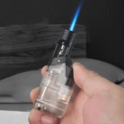 Mini Welding Gun Portable Transparent Oil Window Butane Gas Torch Turbo Jet Flame Lighters Outdoor Camping BBQ Cigar Lighter
