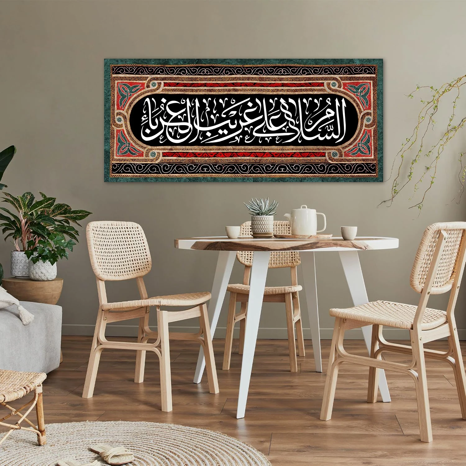 1pc frameless Canvas Painting Islamic Allah Quran Wall Art Canvas Painting Arabic Calligraphy Posters Prints for Living Room Mos