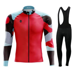 Gobikful 2024 New Autumn Long Sleeve Bib Pants Cycling Jersey Set Ropa Ciclismo Bicycle Clothing Bike Jersey Uniform Men Clothe