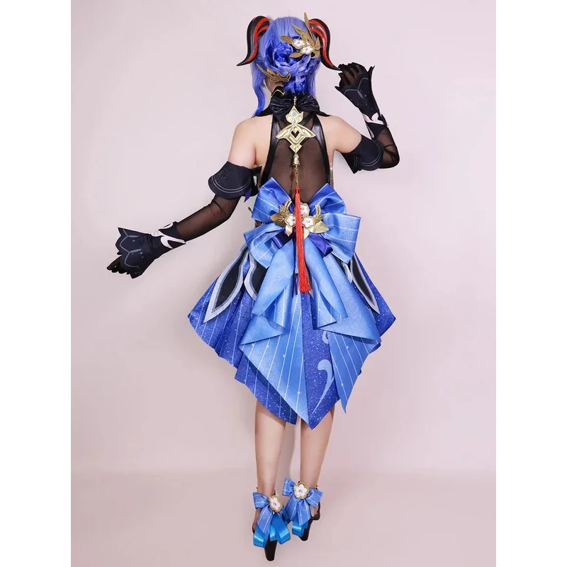 MN1 Twilight Blossom Ganyu Косплей Костюм Genshin Impact Униформа для взрослых Парик Аниме Костюмы на Хэллоуин Женщины Игровой Персонаж Ou8/yG