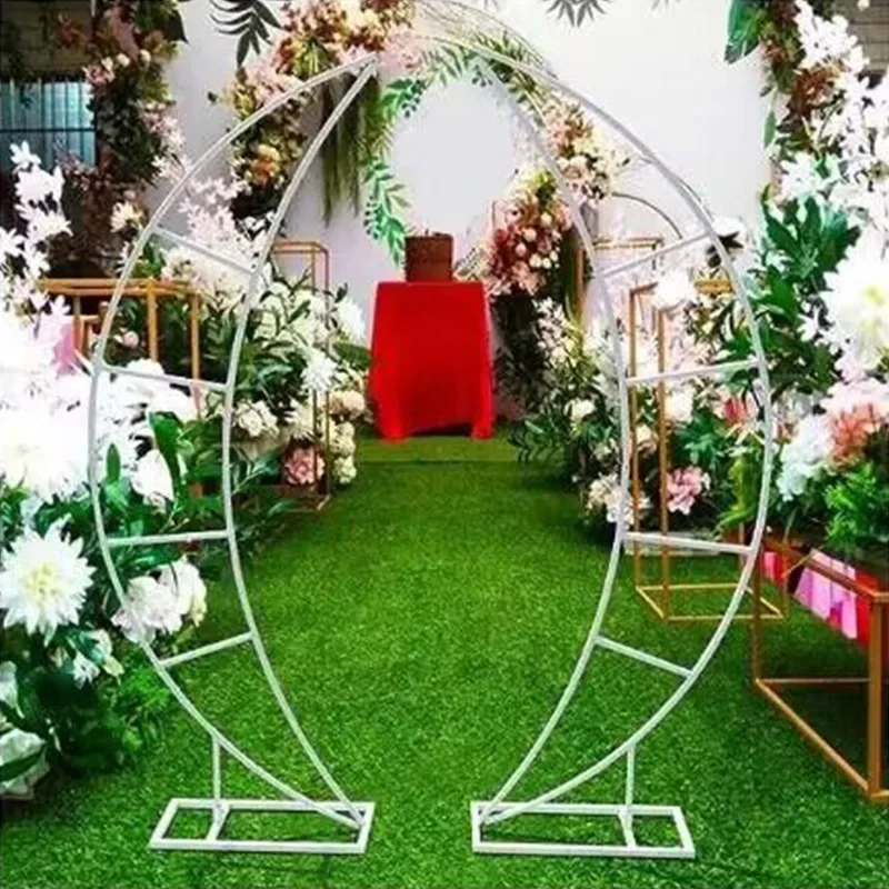 Wedding Iron Moon Arch Rack Party Balloon Background Arch Outdoor Lawn Wedding Engagement Banquet Flower Door
