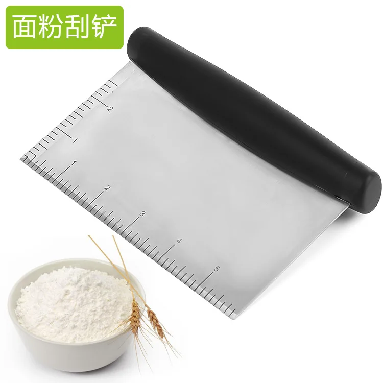 Spot wholesale baking tools, plastic handle, stainless steel scraper, flour scraper, flat scraper, flat scraper