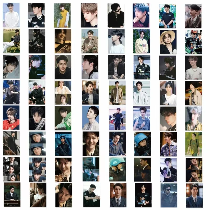 60PCS Wang Yibo Star Figure Waterproof Stickers Cute Diary DIY Handmade Label Sticker Cup Phone Laptop Guitar Luggage Decoration