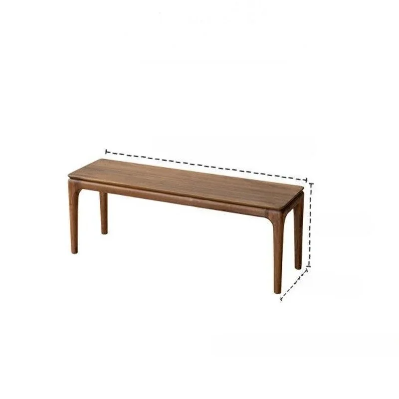 

Nordic black walnut solid wood bench modern simple restaurant home dining table rectangular dining chair stool