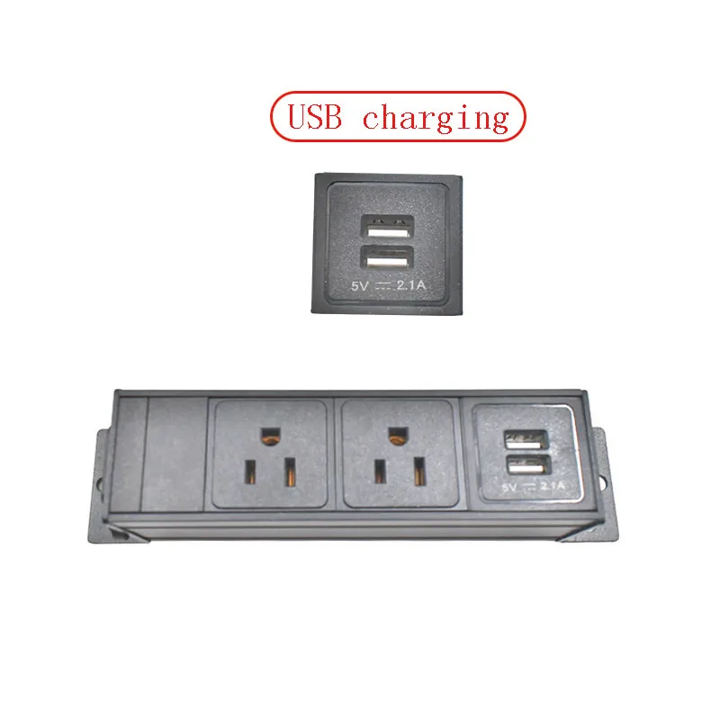 Aluminum alloy shell high-power PDU power board US socket C14 port 1-10AC with USB charging