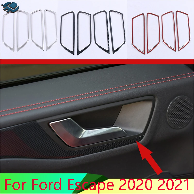 Cubierta de manija de puerta interior cromada ABS, embellecedor de cuenco, moldura de inserción, guarnición de marco para Ford Escape Kuga 2020 2021