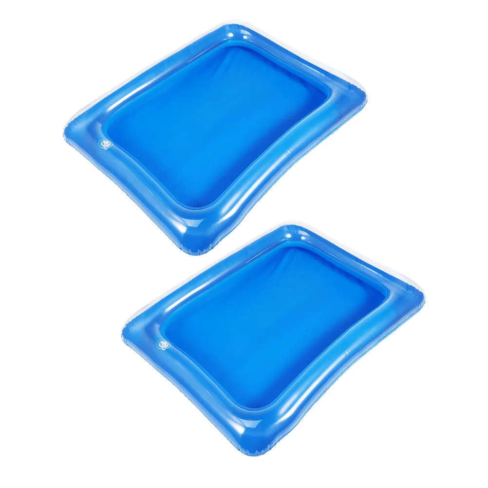 2Pcs Inflatable Serving Bar Ice Cooler Tray Large Capacity Floating Drink Fruit Salad Holder Pool Party Buffet Picnic Supplies