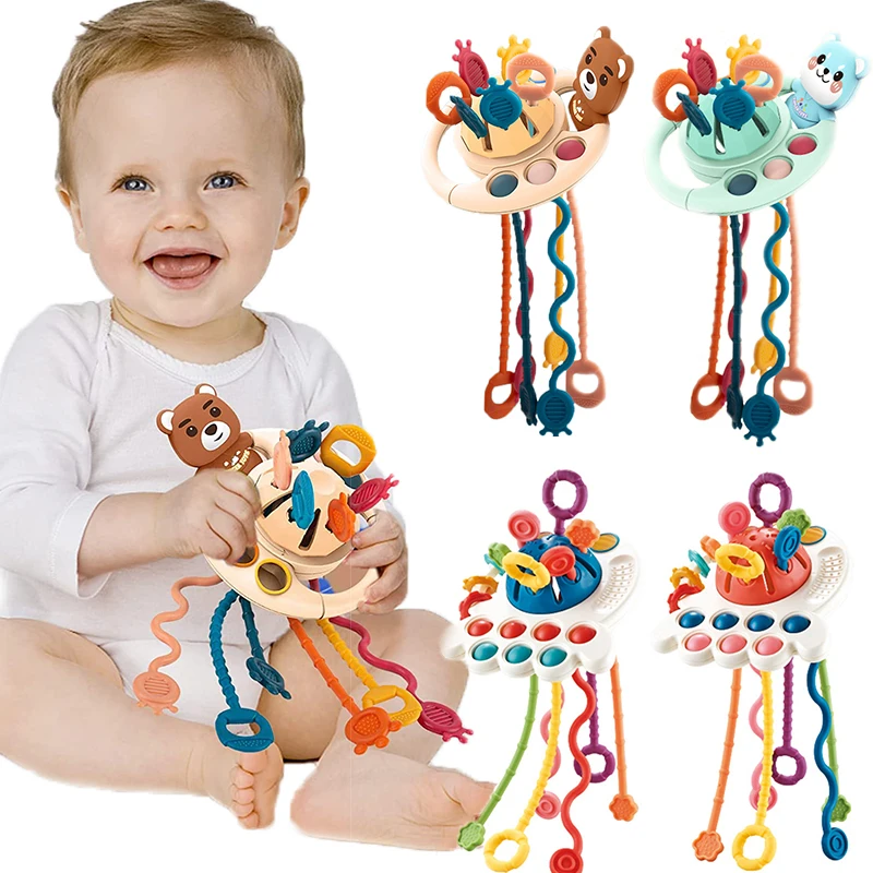 Baby Developmental Toys 1 2 3 Years Montessori Pull String Educational Toys For Babies Sensory Baby Teething Toys 6 12 Months