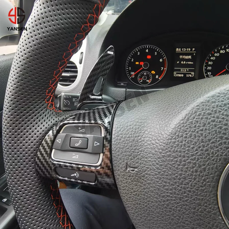 Extensión DSG de volante de fibra de carbono, paleta de cambio, extensor de engranaje, para VW golf 5, Golf6, Mk6, Jetta, GTI, R36, Scirocco, Polo