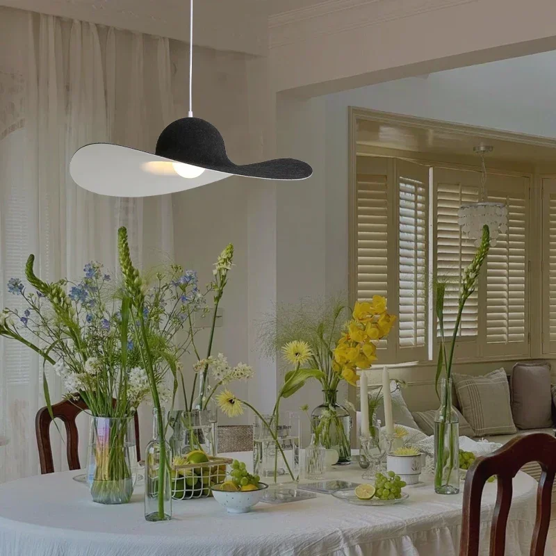 TechHPNordic Minimalist Felt Pendant Lamp Creative Design Hat Light For Dining Bedroom Living Room