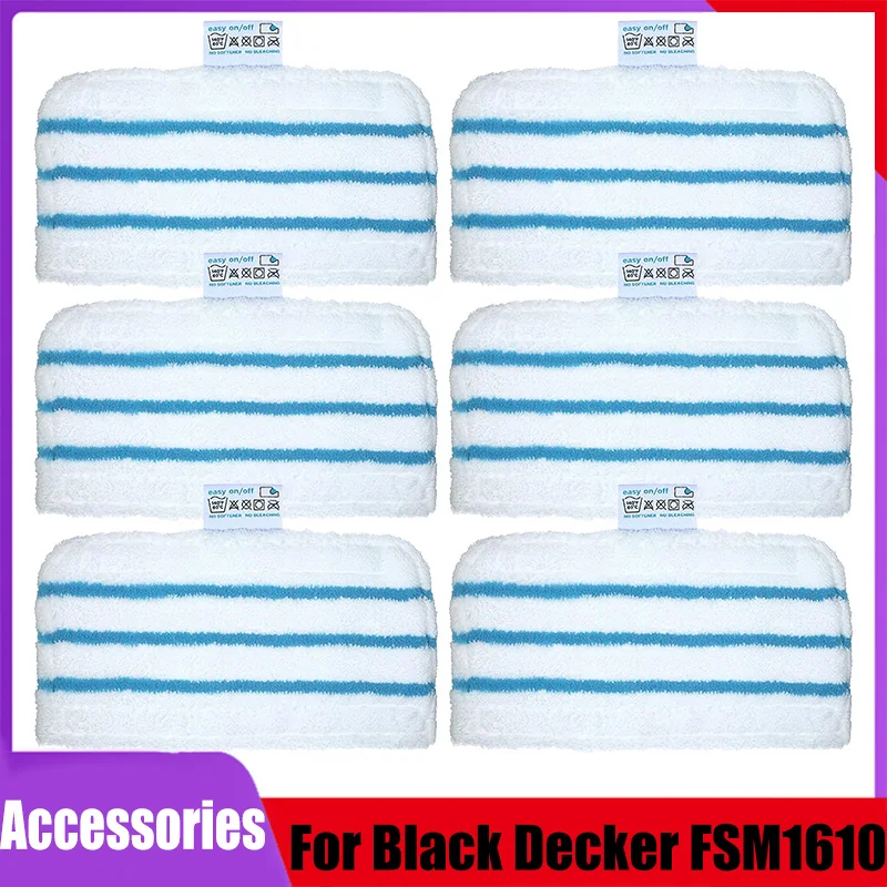 Para Black Decker Steam Mop FSM1610/FSM1630/FSMH13E5/FSMH1321-A9/FSM1616/HSMC1321 microfibra lavável esfregar almofada acessórios