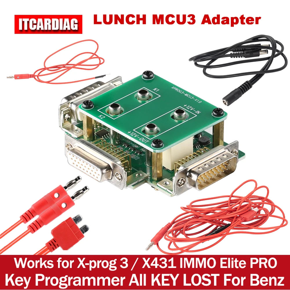 Launch MCU3 Adapter for X431 X-PROG3 GIII IMMO Programmer MCU3 Adapter Board Kit For Mercedes All Keys Lost And ECU TCU Reading