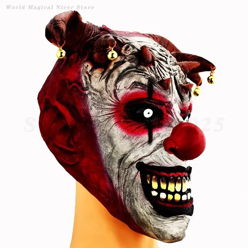 Horror Schurk Circus Carnaval Party Scary Prop Maskerade Halloween Boze Clown Masker Latex Volgelaatsmaskers Hoofddeksels Accessoires