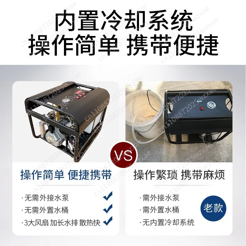 4500Psi 300Bar PCP Air Compressor Diving High Pressure Compressor Built-in Filter Fan 5L Tank Double Cylinder Inflator Pump - view 4
