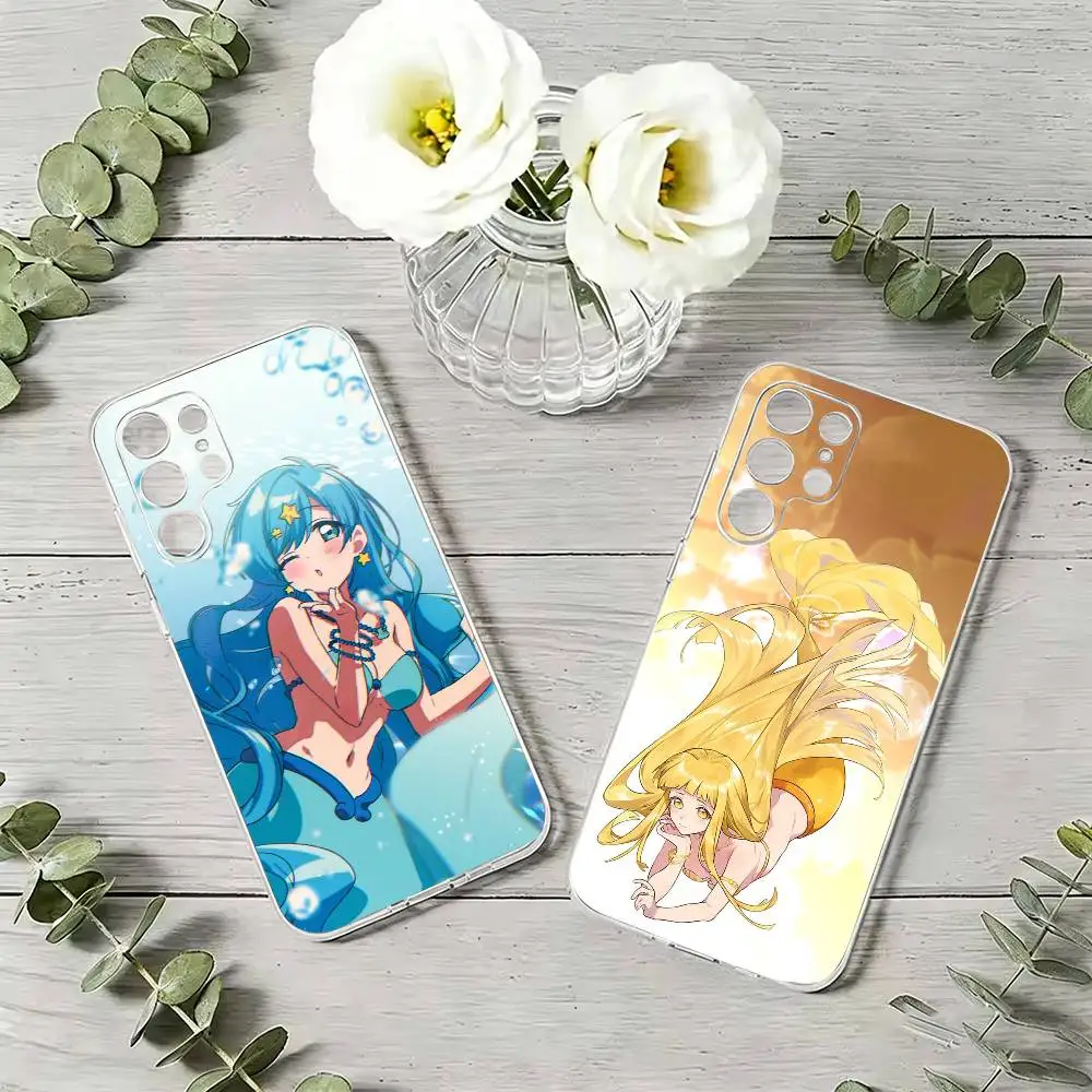 Mermaid Melody Pichi Pitch   Phone Case For Samsung S21 S20 Ultra Plus FE S10 Transparent Silicone Phone Cover