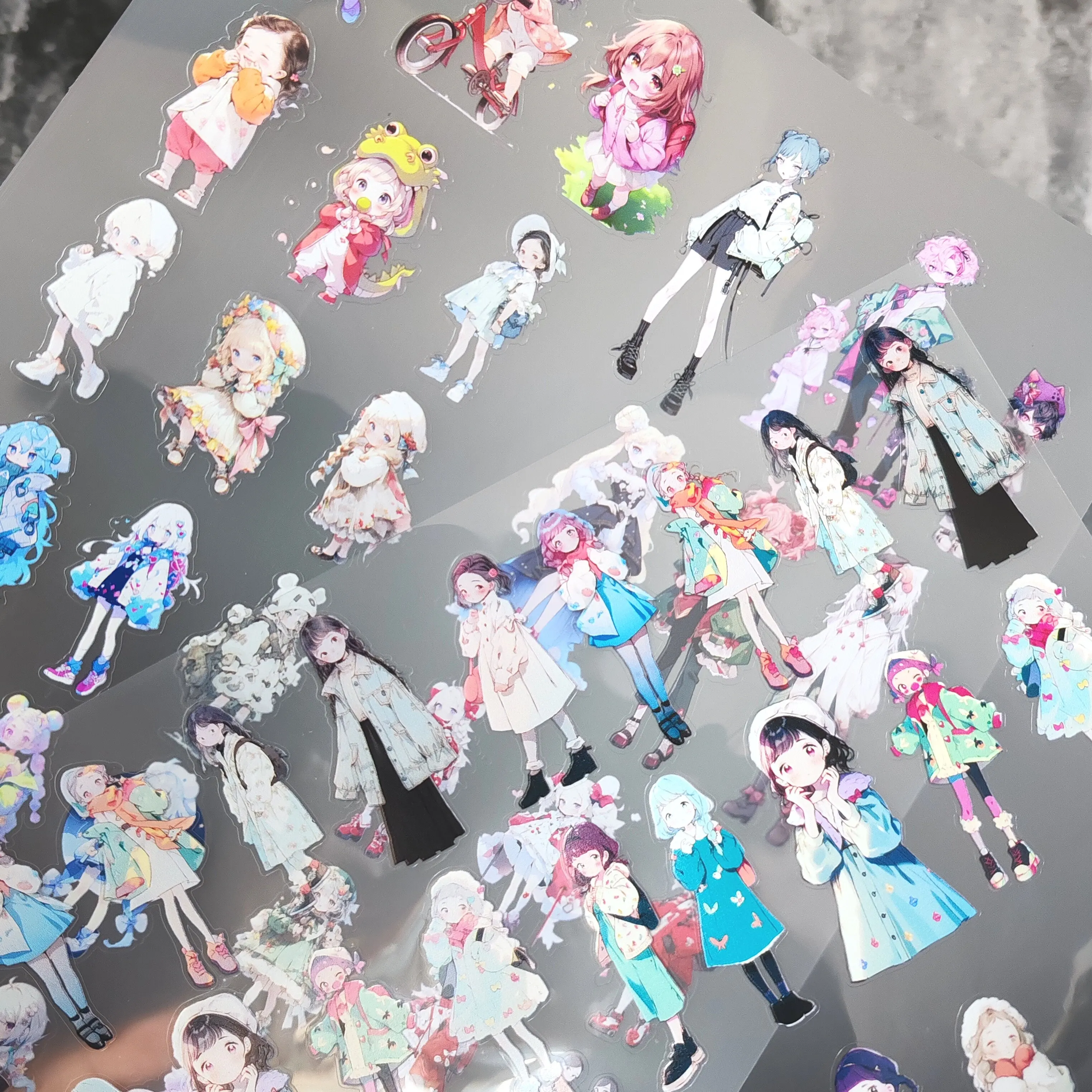 DIY Character Die-Cut PET Boy Girl Scenery Sticker, Journaling Supply for Scrapbooking Collage Card Making Decor