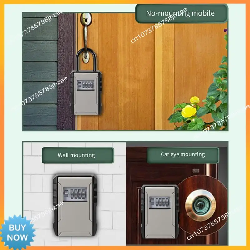 

A10R Large Space Design Password Key Box Gray Car Key Safe Box For Home Apartment Lockbox