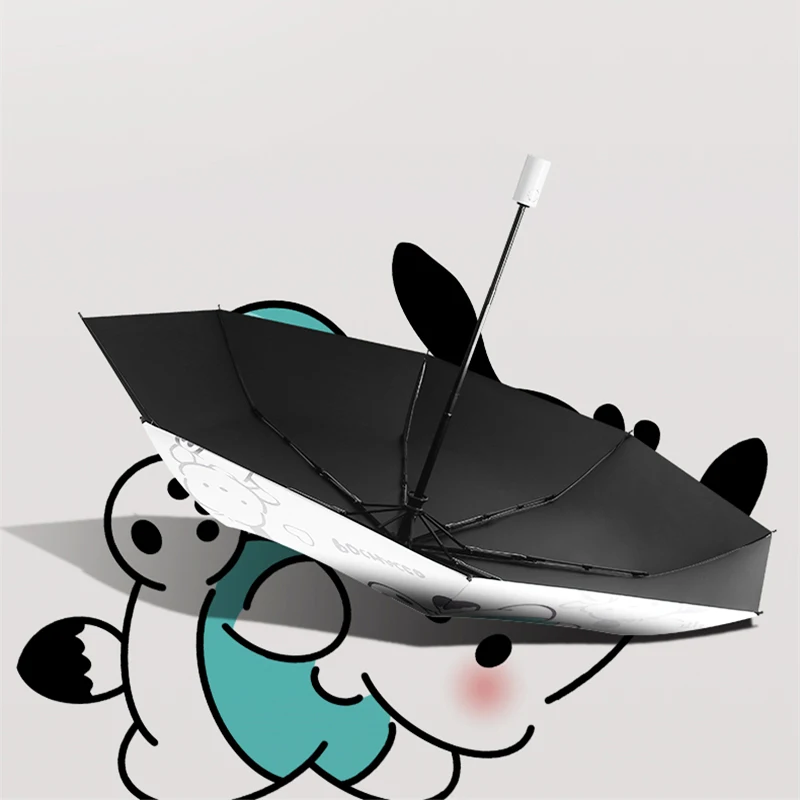 Sanrio Kawaii Pochacco parasol kreskówka składany słoneczny i deszczowy podwójnego zastosowania nowy Vinyl parasol przeciwsłoneczny słodkie parasol