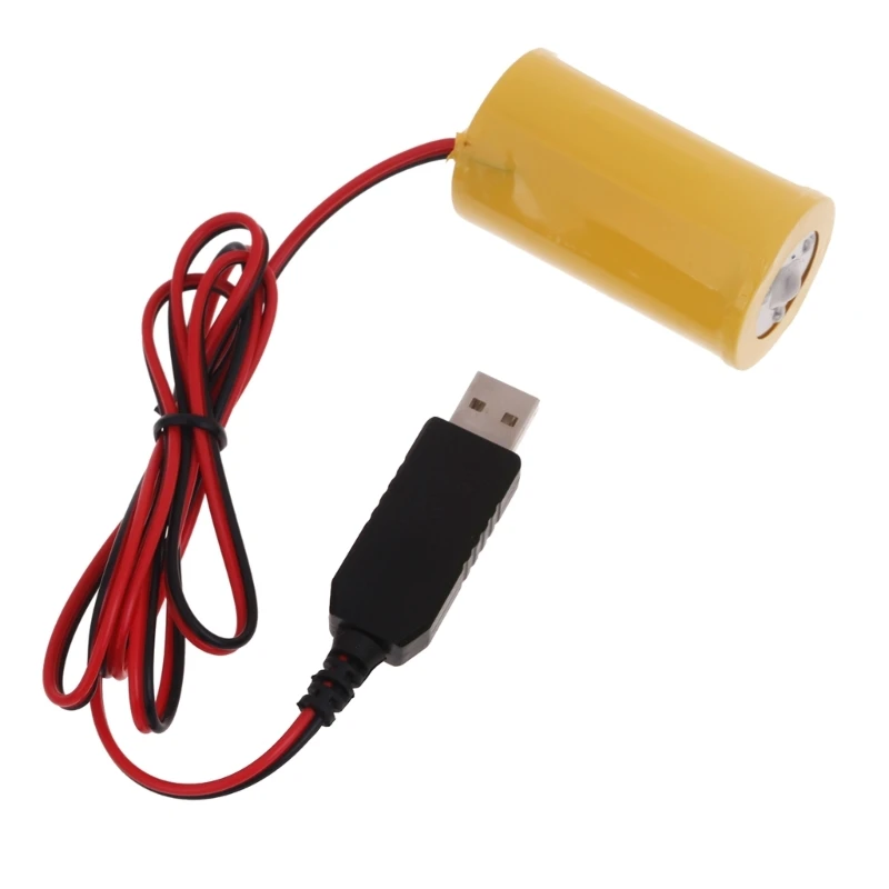 Universal USB 5V 2A to 1.5V1A LR20 D Dummy Battery Power Cable Battery Eliminators Line for Toy Gas Stove Flashlights