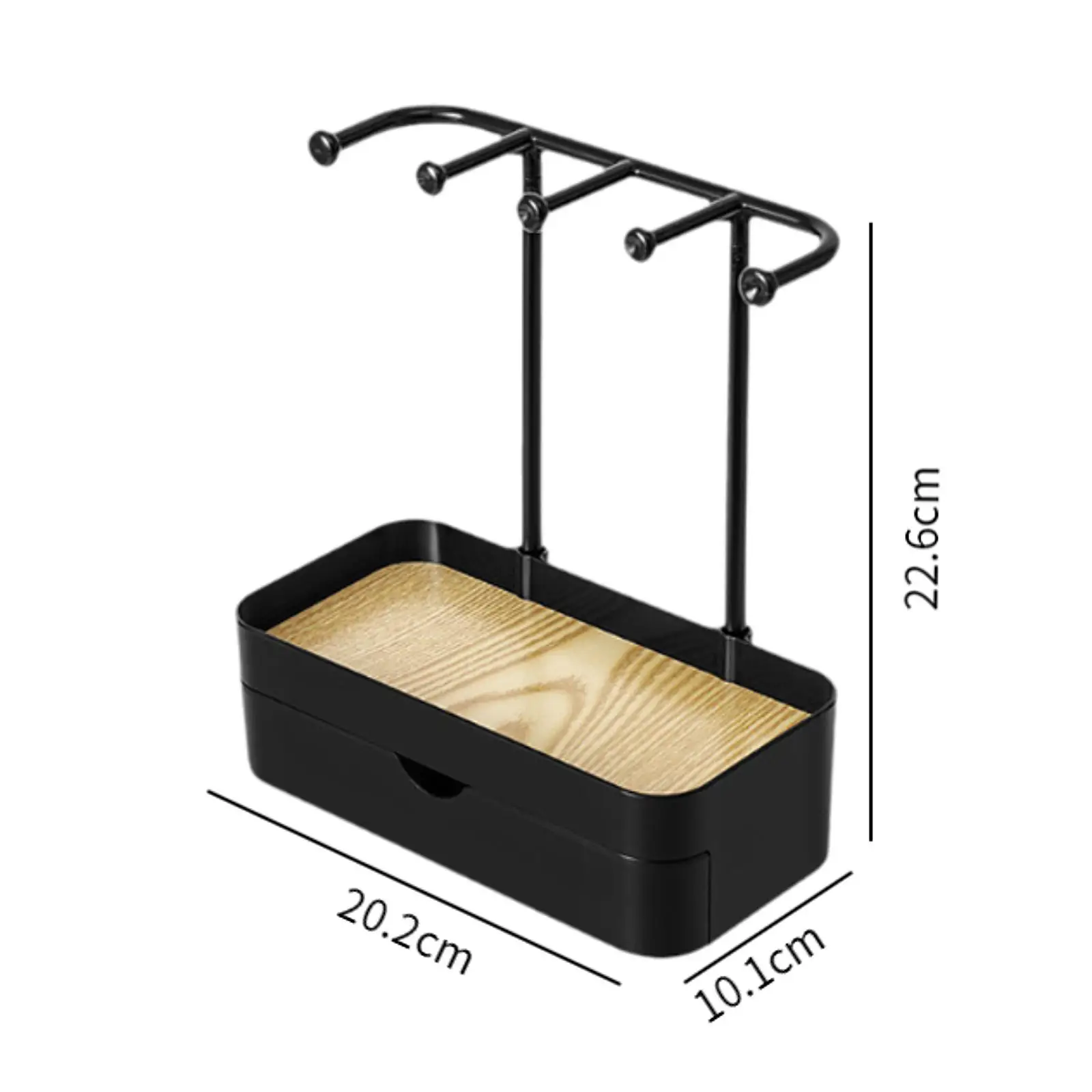 Jewelry Display Stand with Tray Rings Necklace Showcase Storage Drawer Box