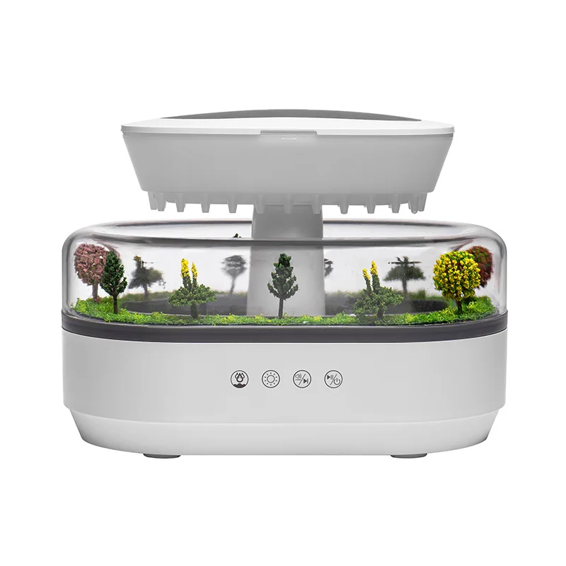 Diffuseur d'arômes Raindrop avec musique de bruit blanc et lumière d'ambiance 7 couleurs, humidifica