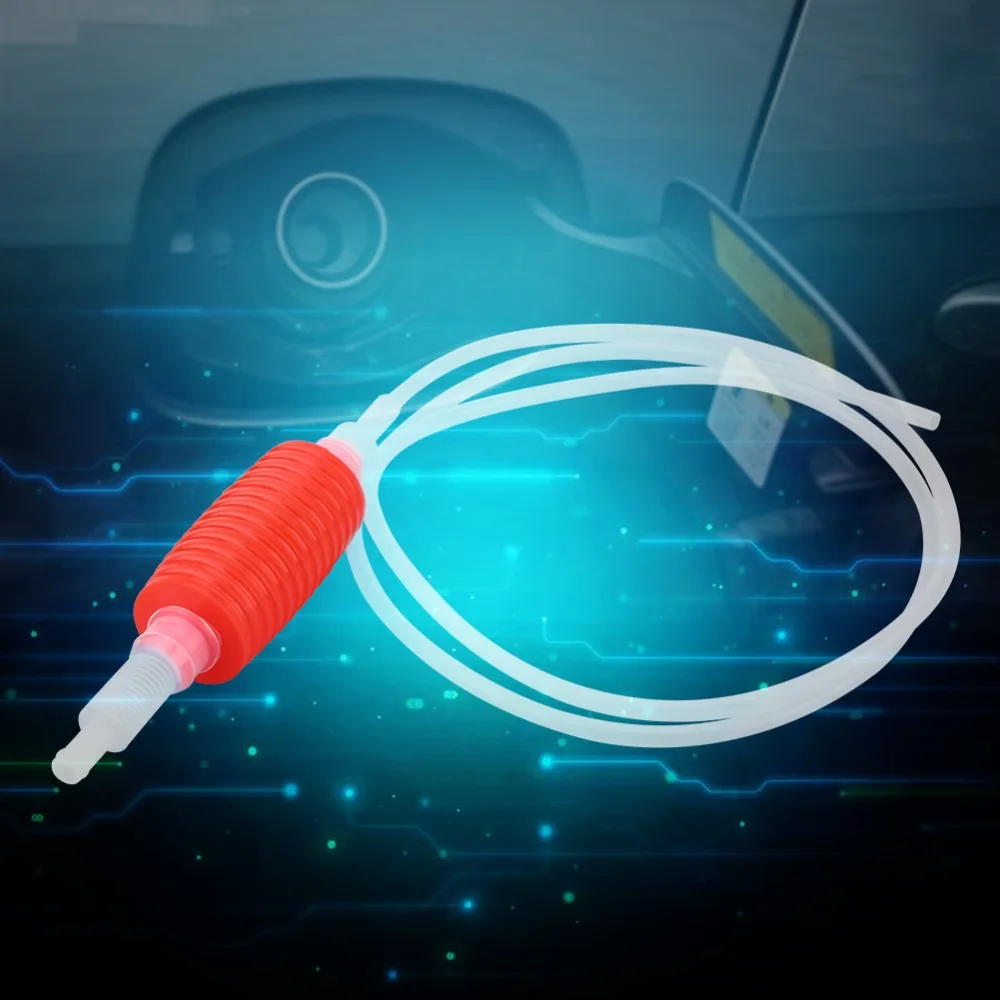 Manual Operation Manual Fuel Transfer Pump Extended Hose Universal Oil Suction Pipe Hand Squeeze Car Siphon Pump