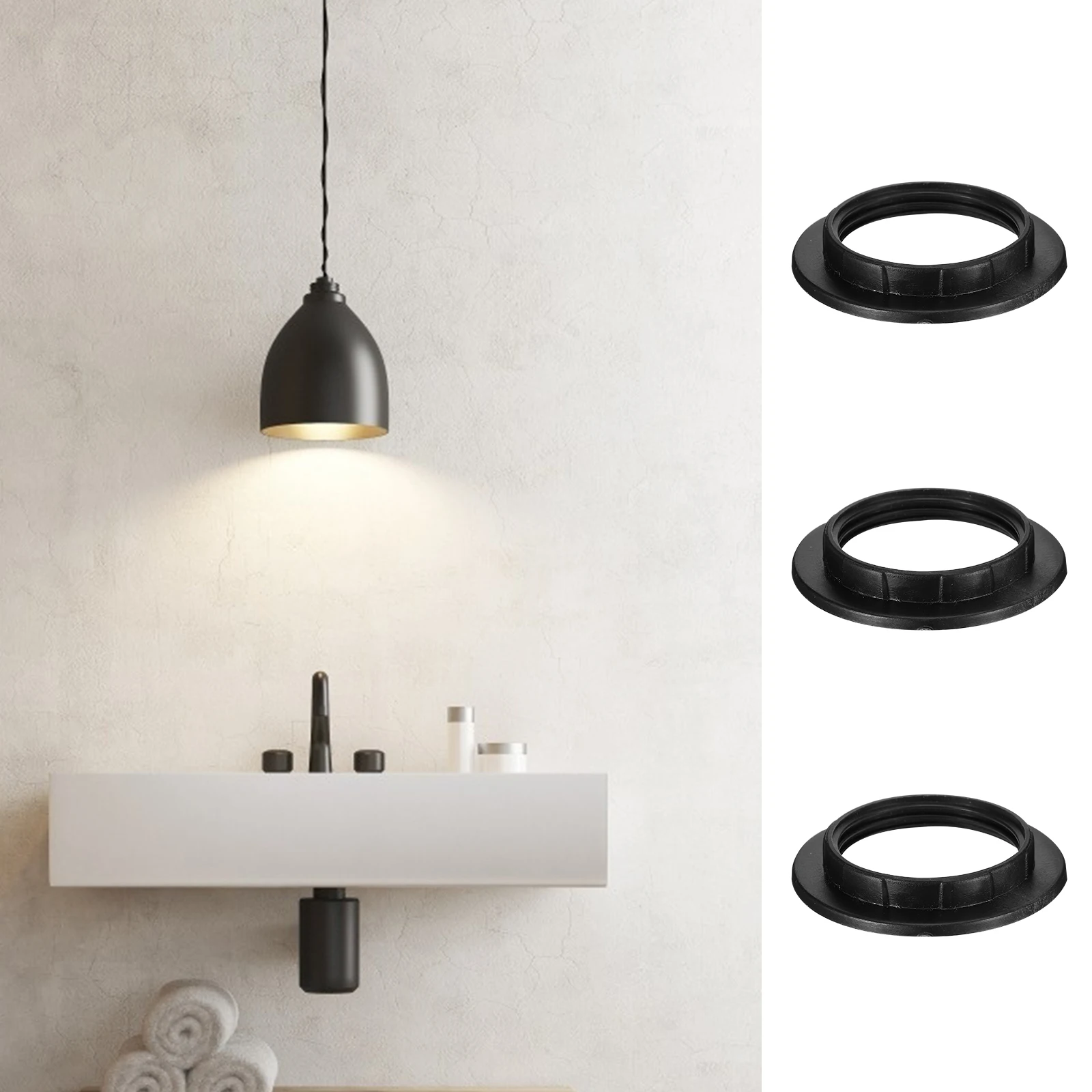 

50Pcs E27 Light Retainer Ring Plastic Lamp Lock Socket Adapter Ring Lighting Components Strong Insulation Easy Installation