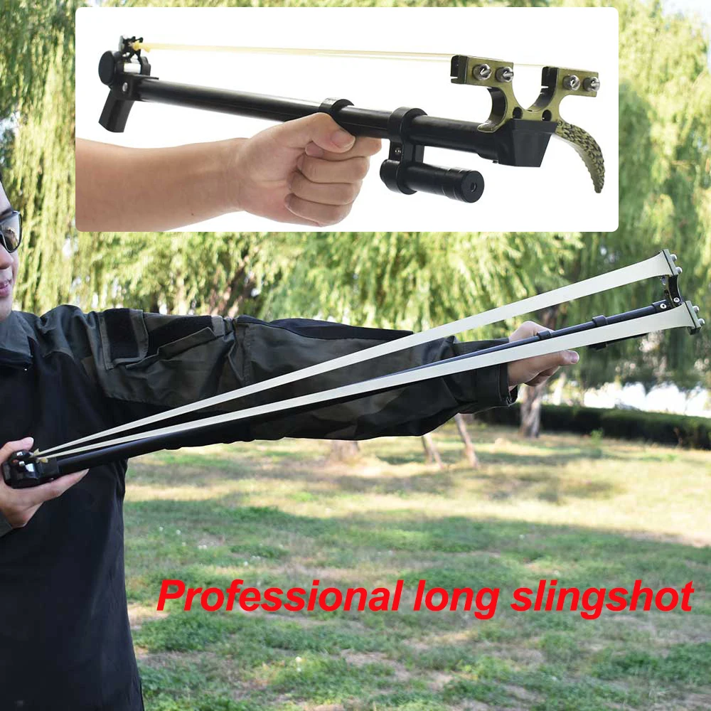 Professional Upgraded Long Slingshot High Power Hunting Shooting Telescopic Sling Hunting Equipment Red Laser Auxiliary Aiming