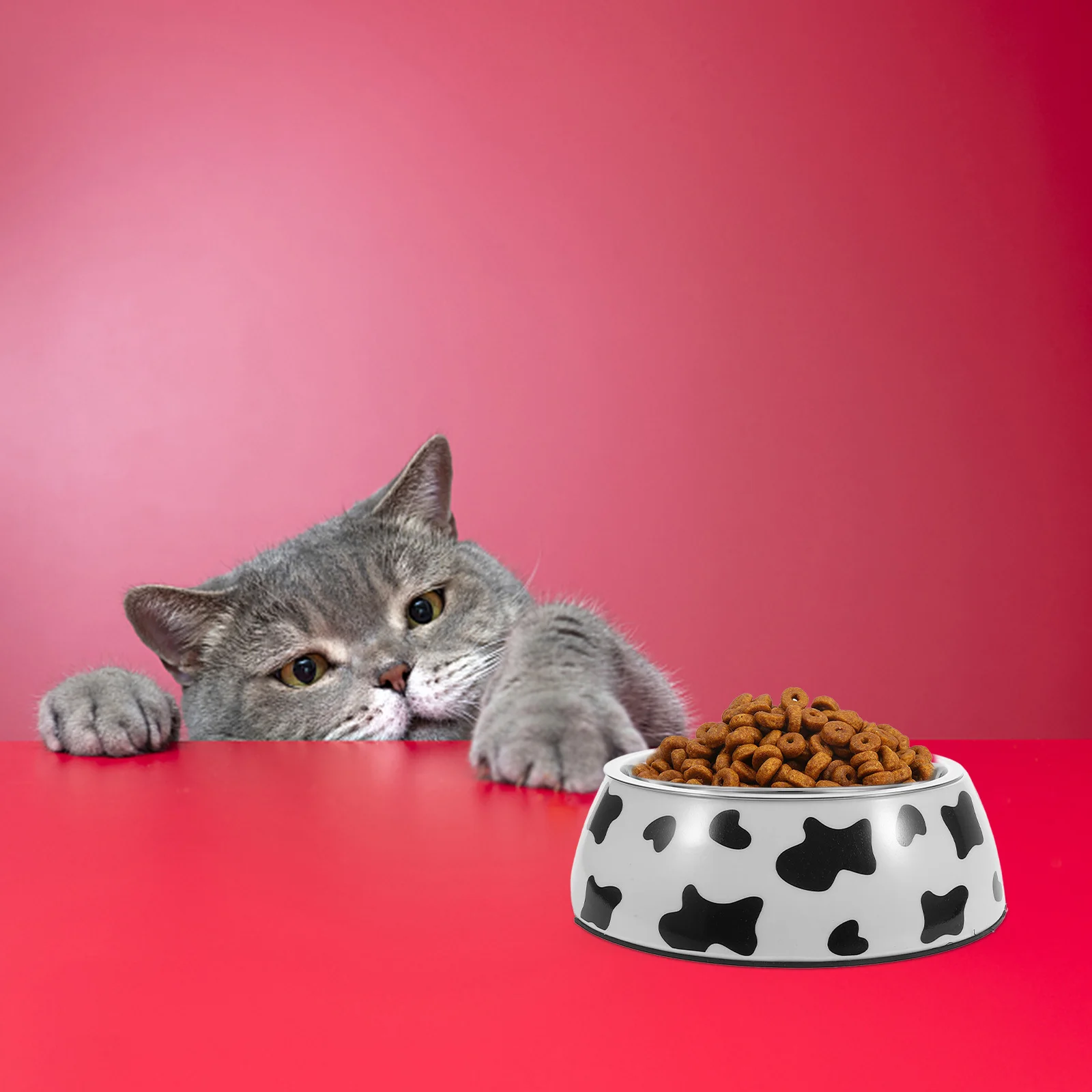 2 في 1 وعاء كلب من الفولاذ المقاوم للصدأ وحدة تغذية طعام مزدوجة قاعدة غير قابلة للانزلاق وعاء طعام مائي للحيوانات الأليفة للكلاب والقطط وحدة تغذية كلب مزدوجة