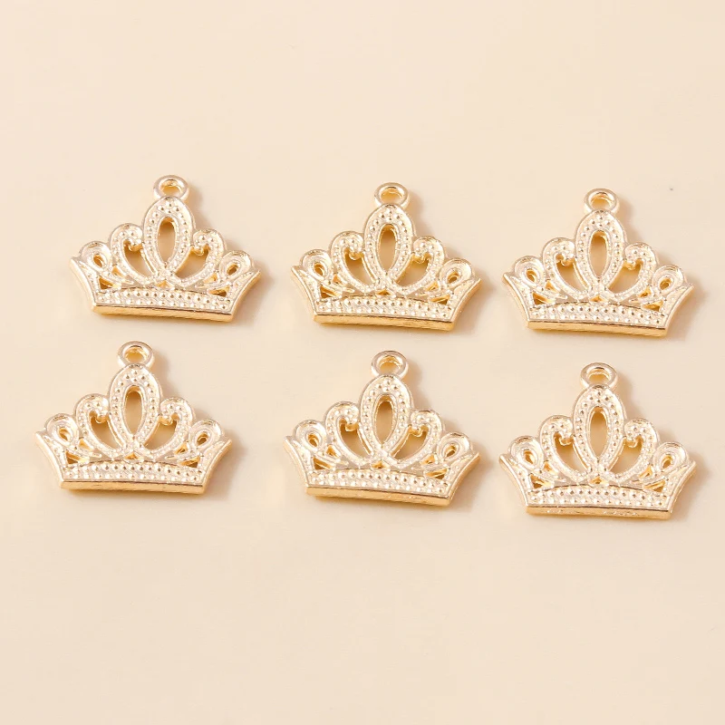 Leslie 20 teile/los 16*18mm Trendy Gold Farbe Crown Charms Fit Armband Halskette Anhänger Legierung Charms DIY Schmuck zubehör – Detail 2