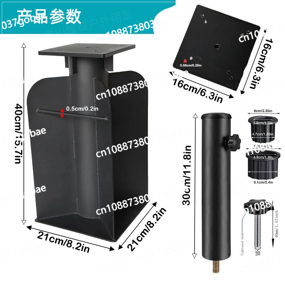 

Embedded flip-chip embedded lawn parasol bracket base