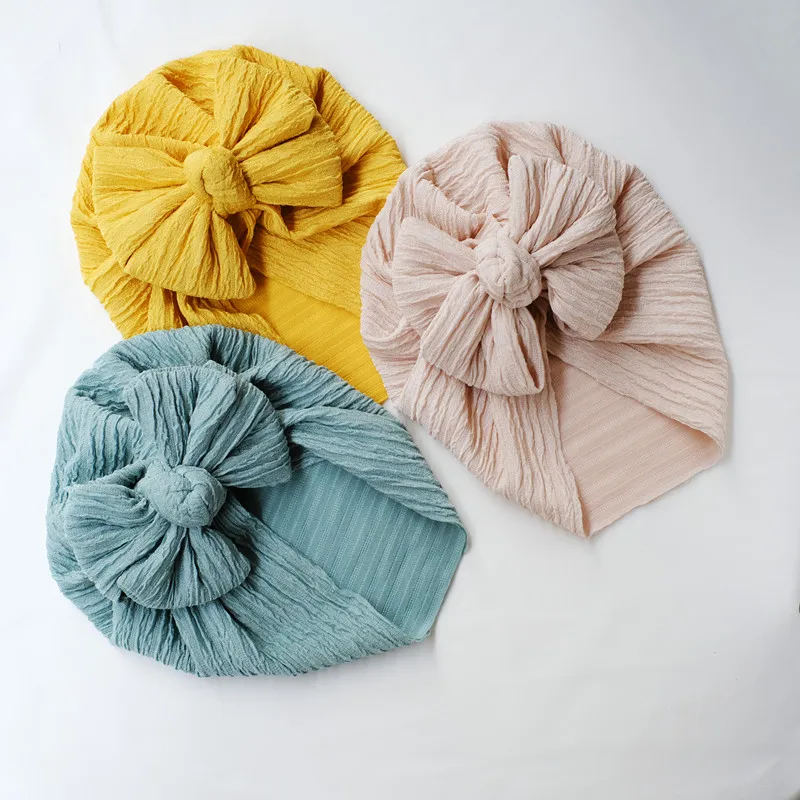 

16pc/lot Newborn Solid Ribbed Turban Head Wraps Kids Girls Boys Beanie Caps Hat Toddler Head wraps Hat Baby Hair Bow Headbands