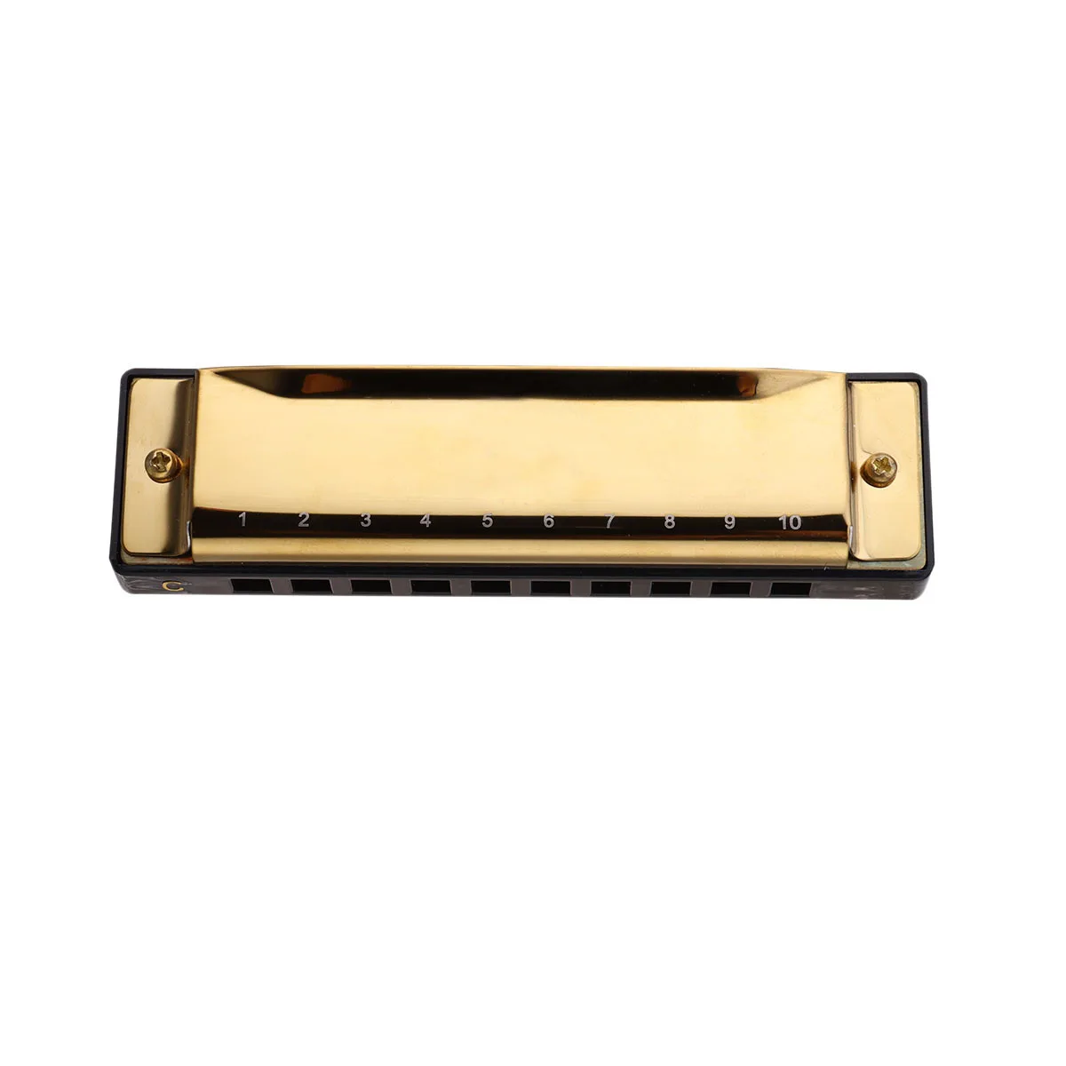

Golden 10 Hole Harmonica Professional Musical Instrument for Beginner Students Musicians Teaching Harmonica with Mellow