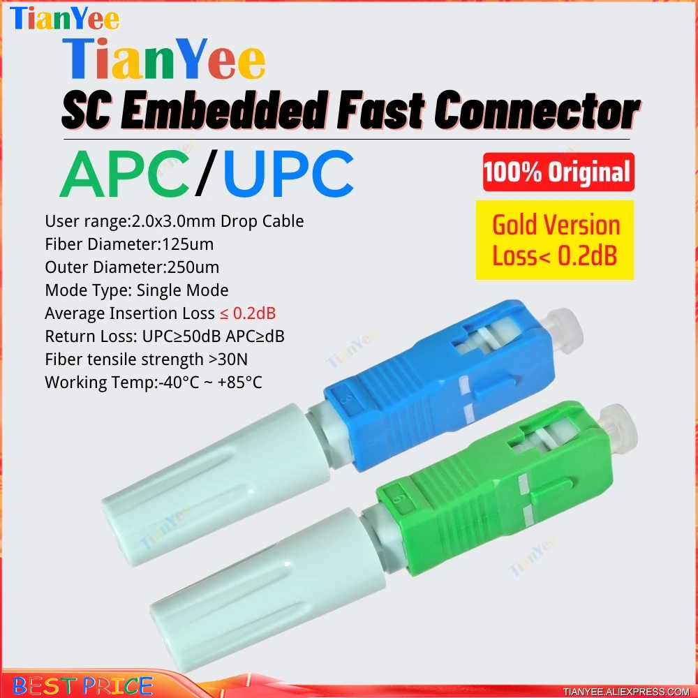 New 58 SC/APC SC/UPC Single Mode Fiber Optic Connector FTTH Tool Cold coupler SC APC UPC Fast Connector free shipping