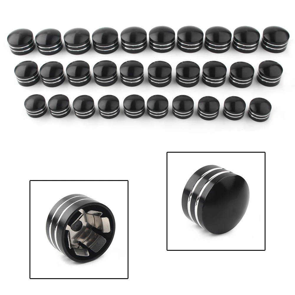 Black Motorcycle Bolt Topper Cap Cover Inner Schrauben For Harley Davidson 9mm 11mm 13mm CNC Aluminum 10PCS