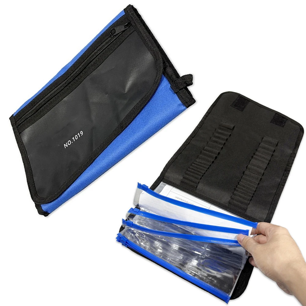 Waterproof Tool Storage Pouch Foldable 600D Oxford Fabric Mesh Reinforced for Drill Bits Wrenches Screwdrivers