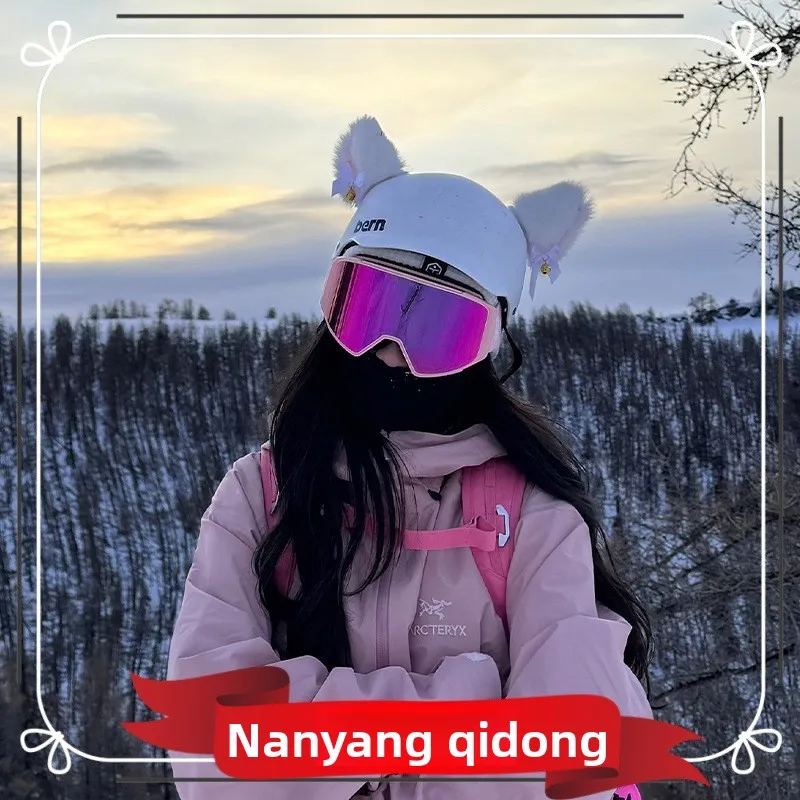 

Украшения для лыжного шлема, кошачьи уши, милый креативный снежный шлем, мотоциклетный лыжный милый декор