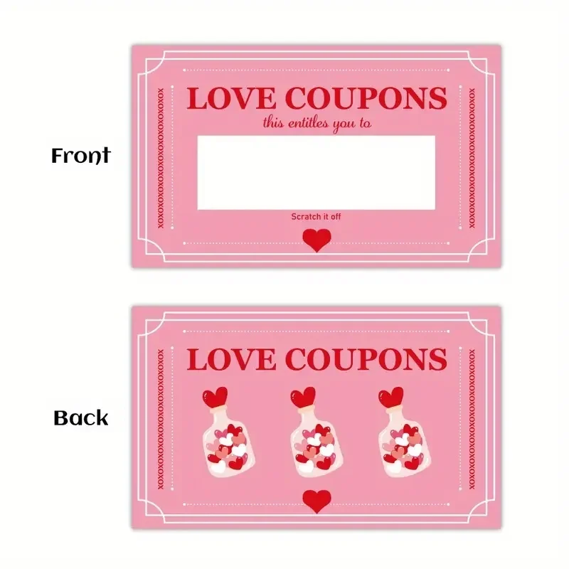 30 tarjetas rosa para rascar la suerte. Perfecto para juegos de fiesta, regalos y eventos sorpresa. Diversión para parejas de interacciones y helicópteros.
