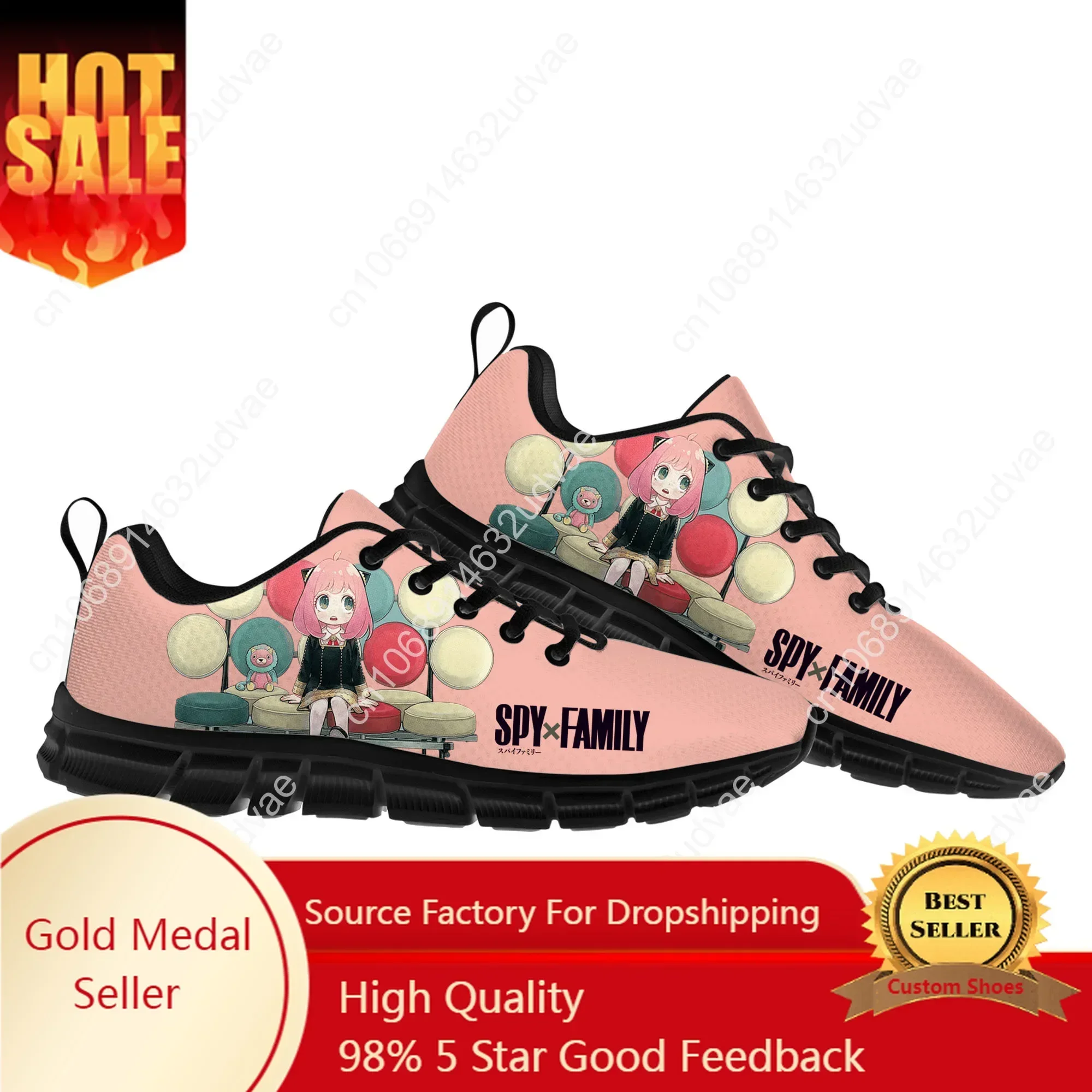 

Spy X Family Anya Forger Sports Shoes Mens Womens Teenager Cute Sneakers Custom High Quality Couple Casual Shoe