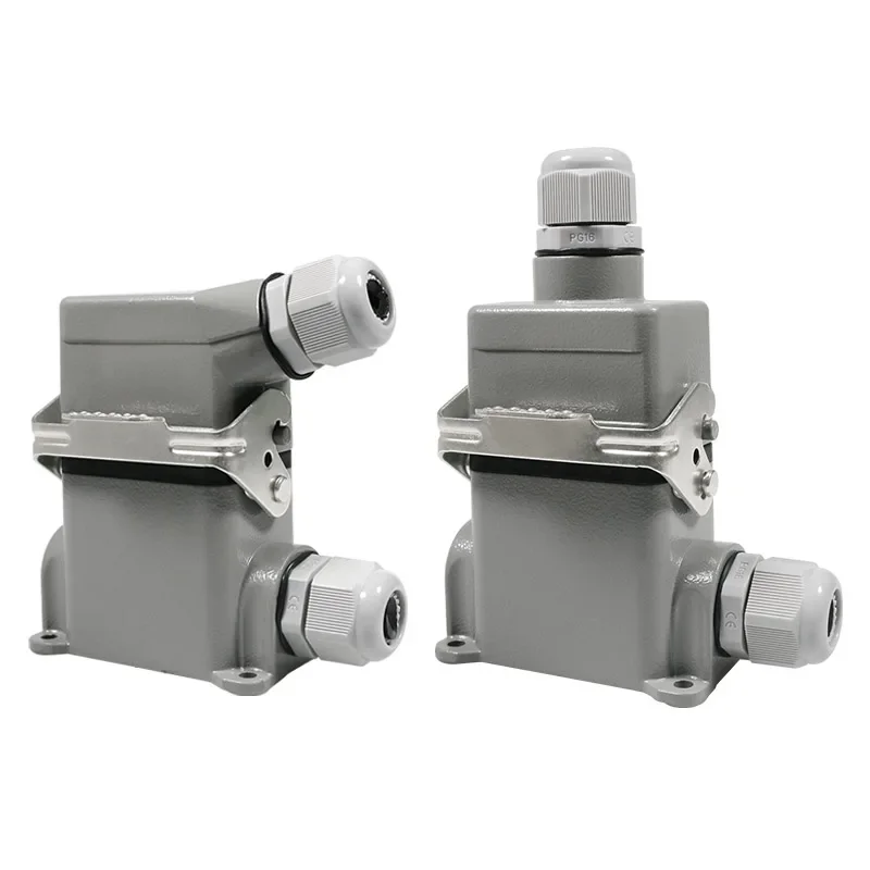 Heavy-duty Connector High Base Side Out HDC-HE Rectangular Aviation Plug Socket Hot Runner 10 Pins 16 Holes 24 Positions