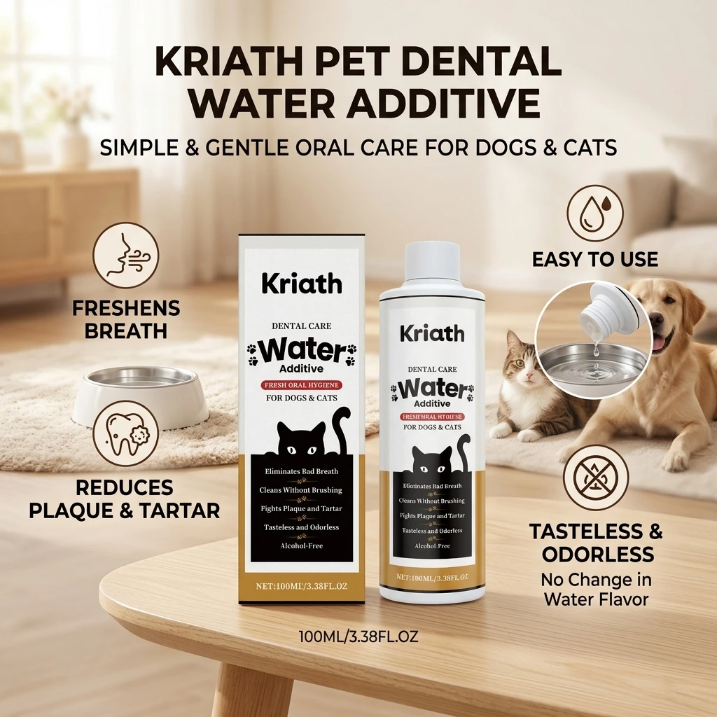 Pet Dental Care Water Additive Mouthwash Eliminate Bad Breath Reduce Plaque & Tartar Build-Up Freshing Pet Oral Hygiene Liquid