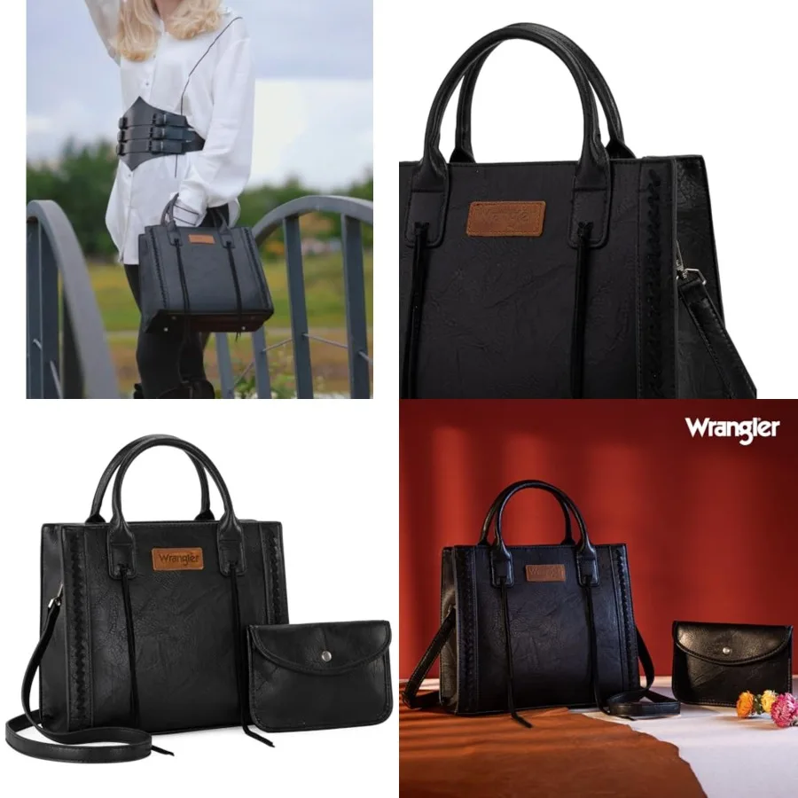 

Wrangler Tote Bag for Women Western Cowhide Purse and Wallet Set