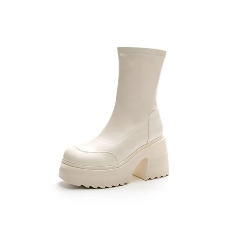 XMWRLW 2025 automne hiver femmes bottines mode talons hauts 10 cm dames bottines semelle en caoutchouc femmes automne hiver botte chaussure