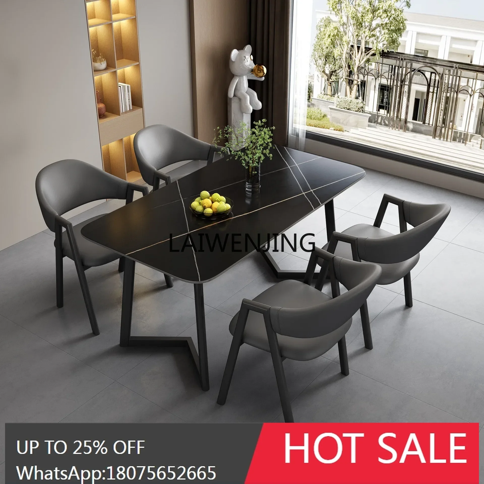 MJY negotiates light luxury slate reception small meeting table casual dining table