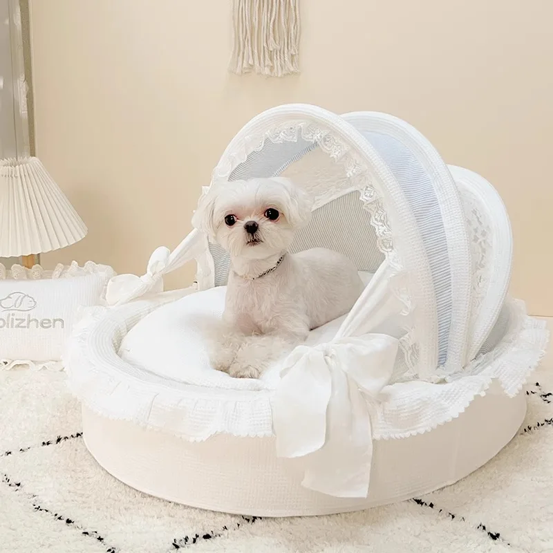 Casa para perros desmontable, cuna para mascotas fácil de limpiar, cama con diseño bonito, nido para gatos, suministros de productos para mascotas suaves y cómodos semicerrados