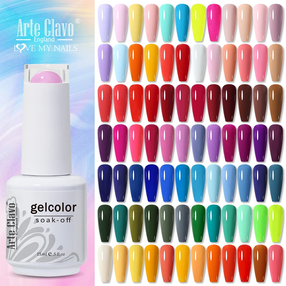 Arte Clavo Gel Nail Polish Gorgeous Color Glitter Nails Gel Soak Off UV Semi Permanent Nails Art For Manicure Nail Varnish 15ML