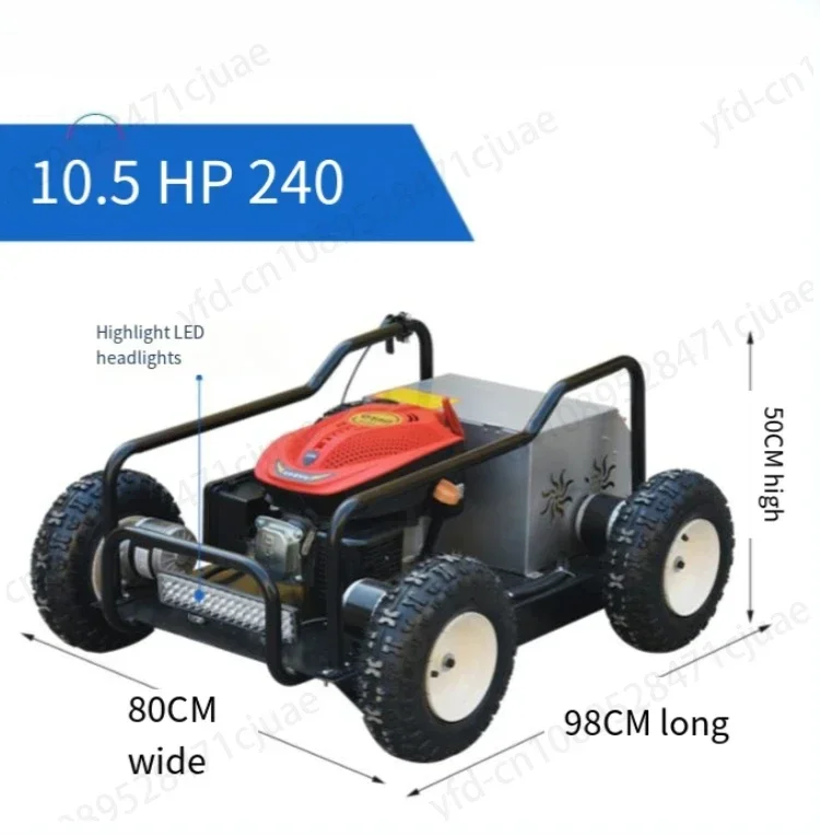 Four-wheel drive remote controlcrawler gasoline lawn mower new type lawn mower self-propelled weeding