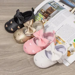 1 pair Cute Bowknot Baby Princess Dress Shoes Newborn Cotton Soft Sole Toddler Baby Girl Shoes Crib Flats 0-18m