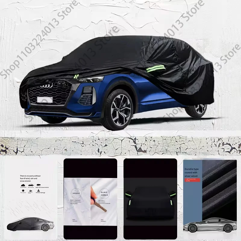 

For Audi Q9 Fit Outdoor Protection Full Car Covers 210T Snow Cover Sunshade Waterproof Dustproof Exterior Car cover Black